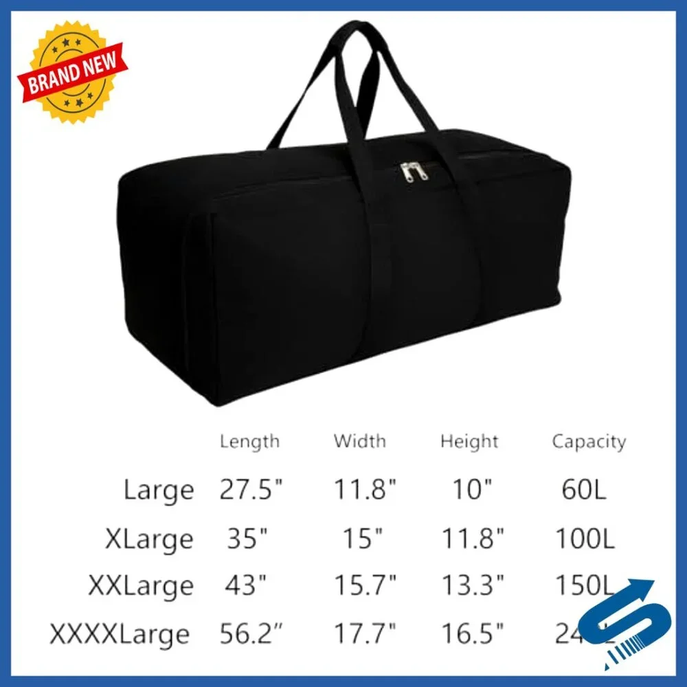 Heavy Duty Canvas Duffle Bag Large Capacity Travel Camping Sports Equipment